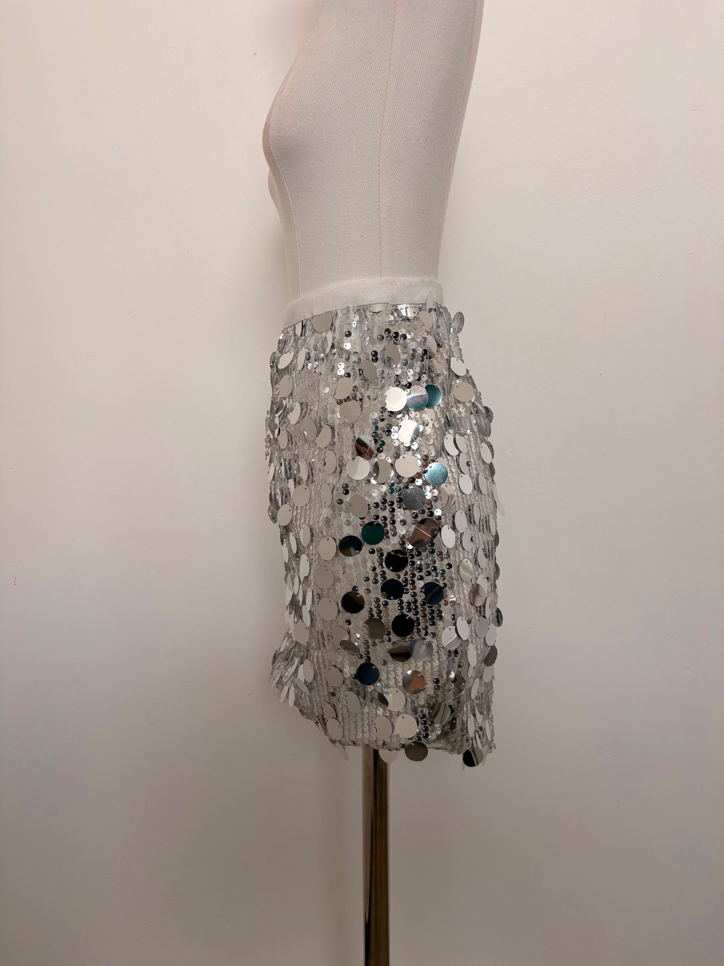 Silver Sequin Skirt