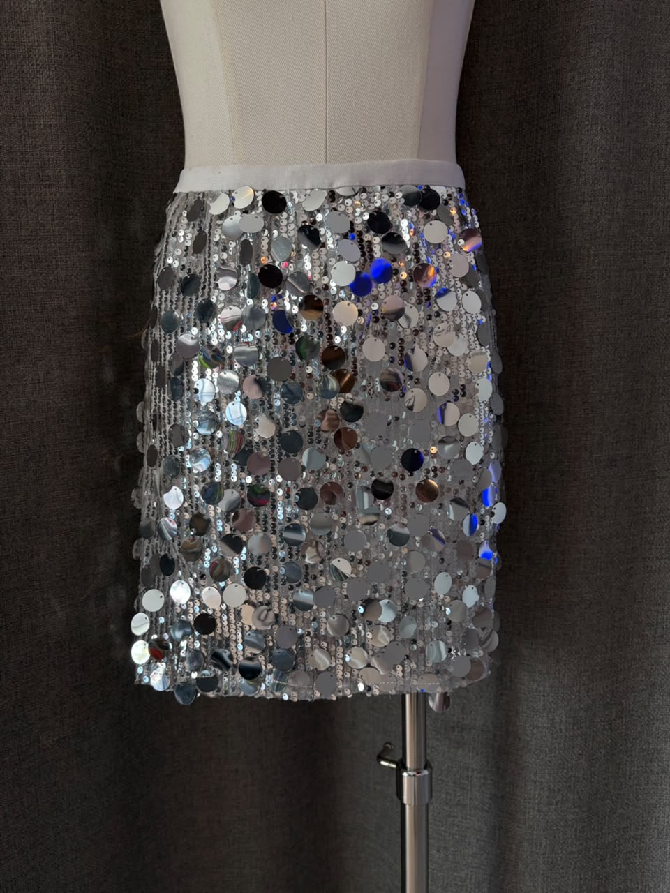 Silver Sequin Skirt