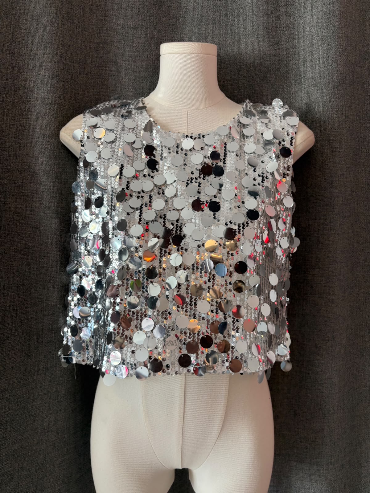 Silver Sequin Top