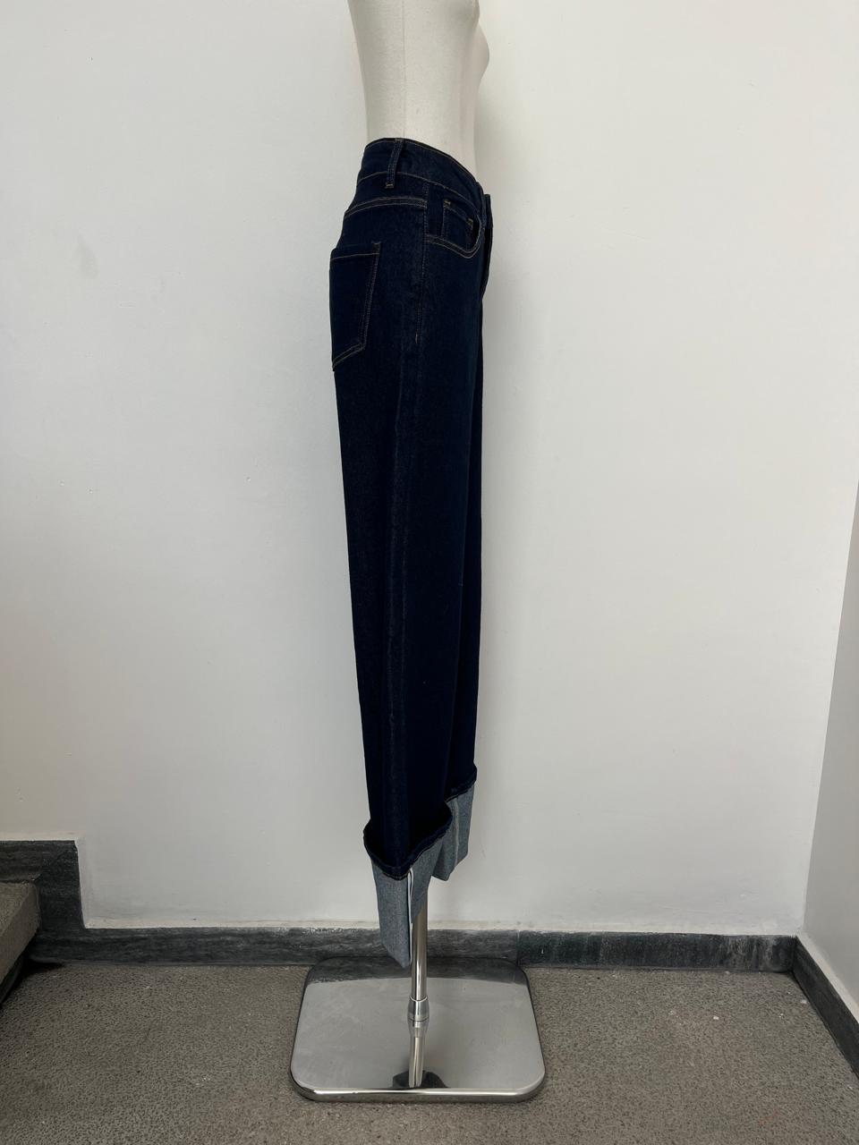 Rolled-Hem Blue Jeans
