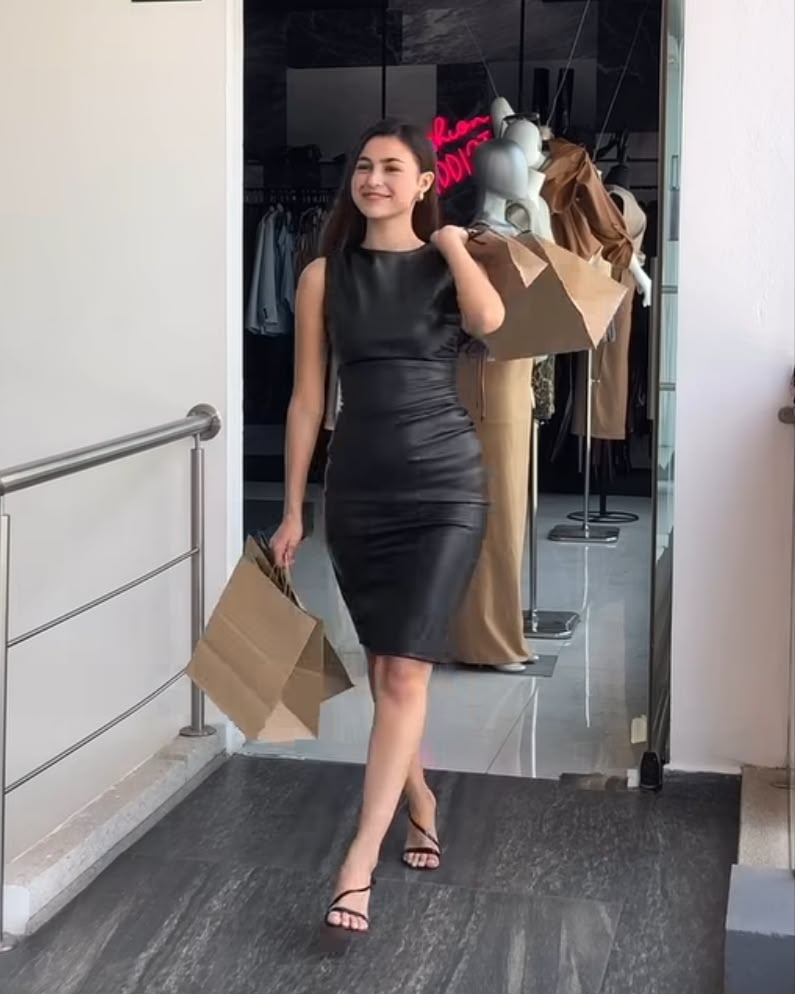 Faux Leather Midi Dress
