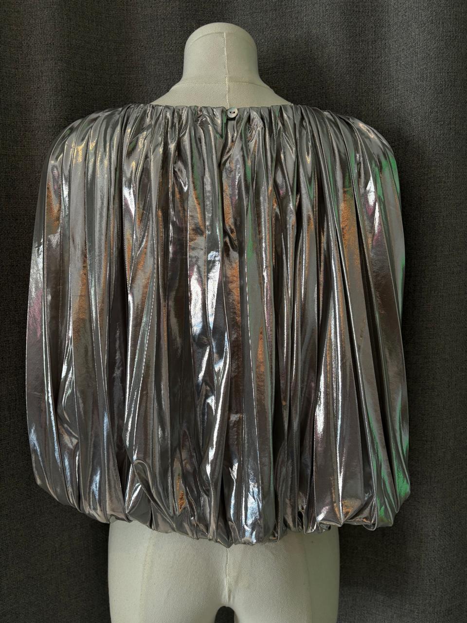 Silver Drape Crop Top