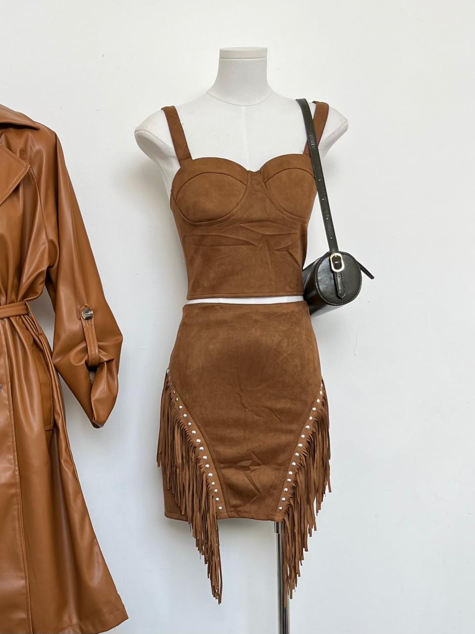 Brown Fringe Set