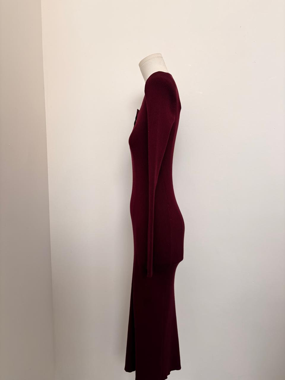 Ribbed Button-Front Dress