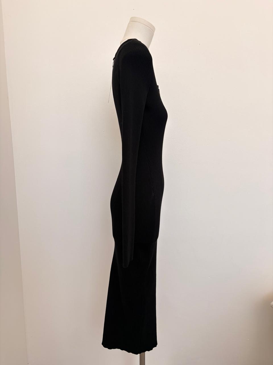 Ribbed Button-Front Dress