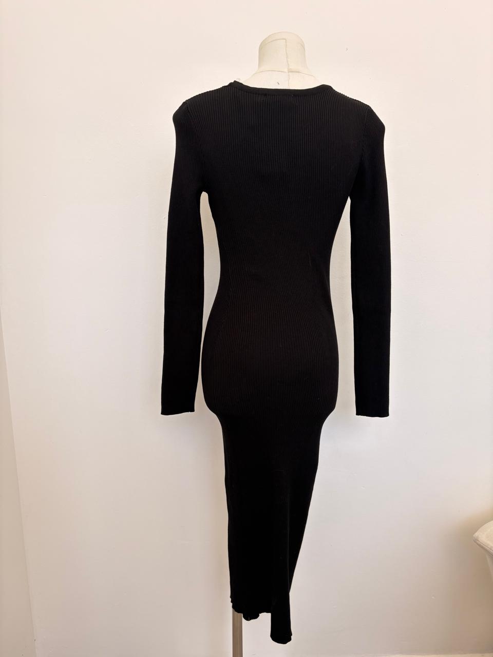 Ribbed Button-Front Dress