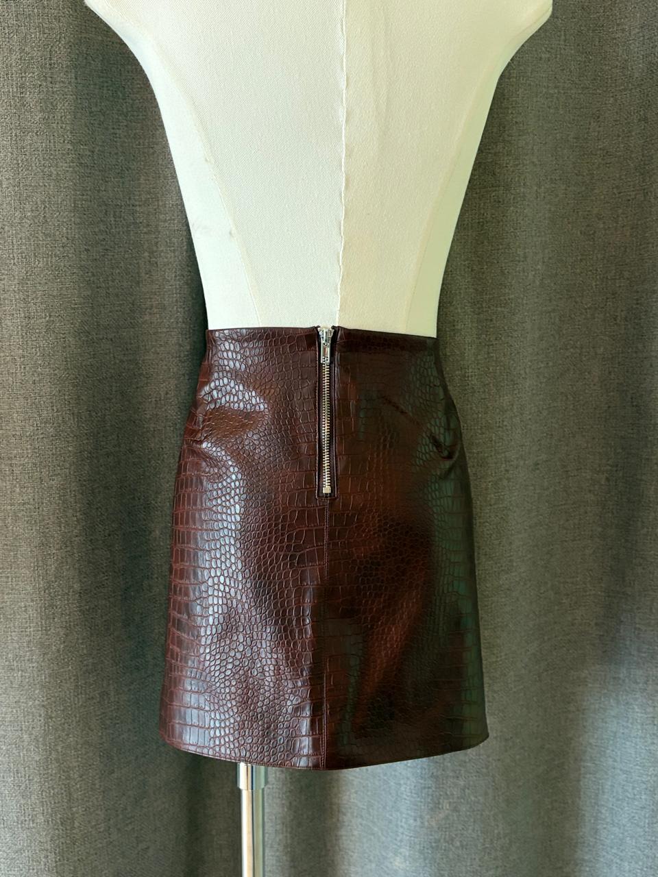 Croc-Texture Skirt