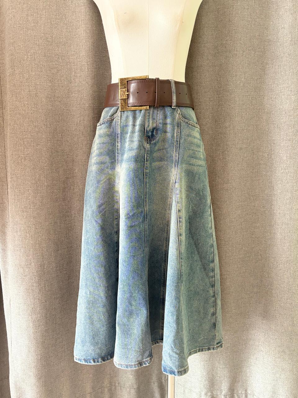 Long Denim Skirt