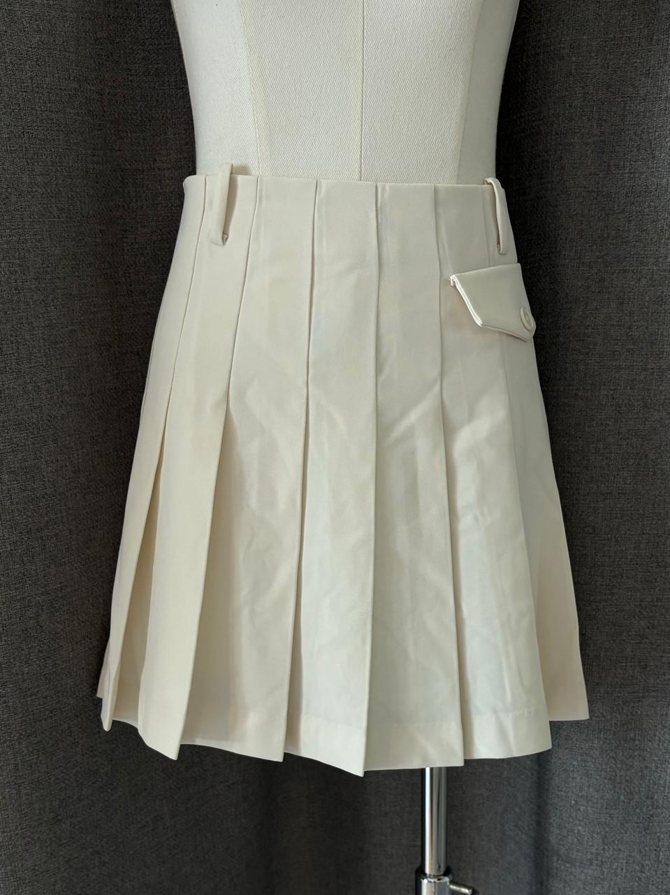 White Pleated Skirt