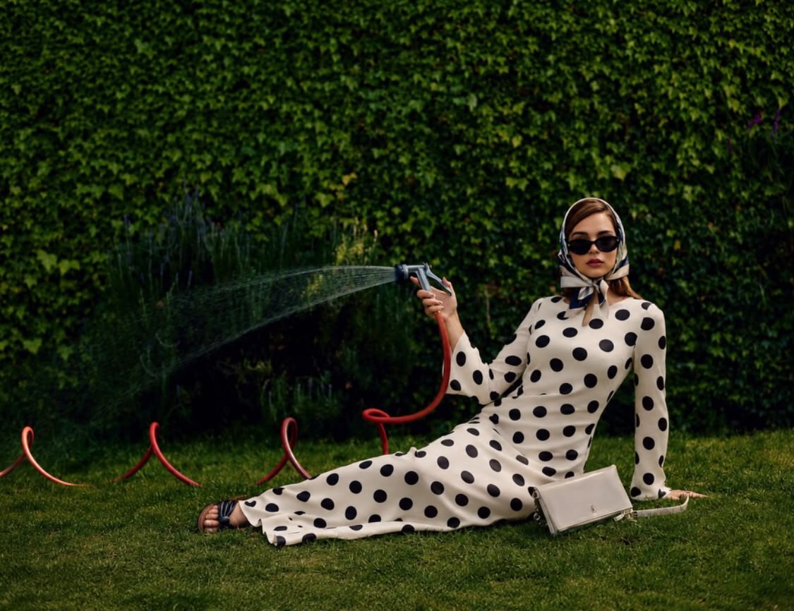 long polka dress