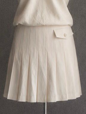 White Pleated Skirt