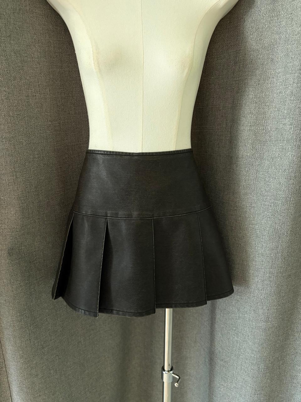 Grey Vinyl Skirt