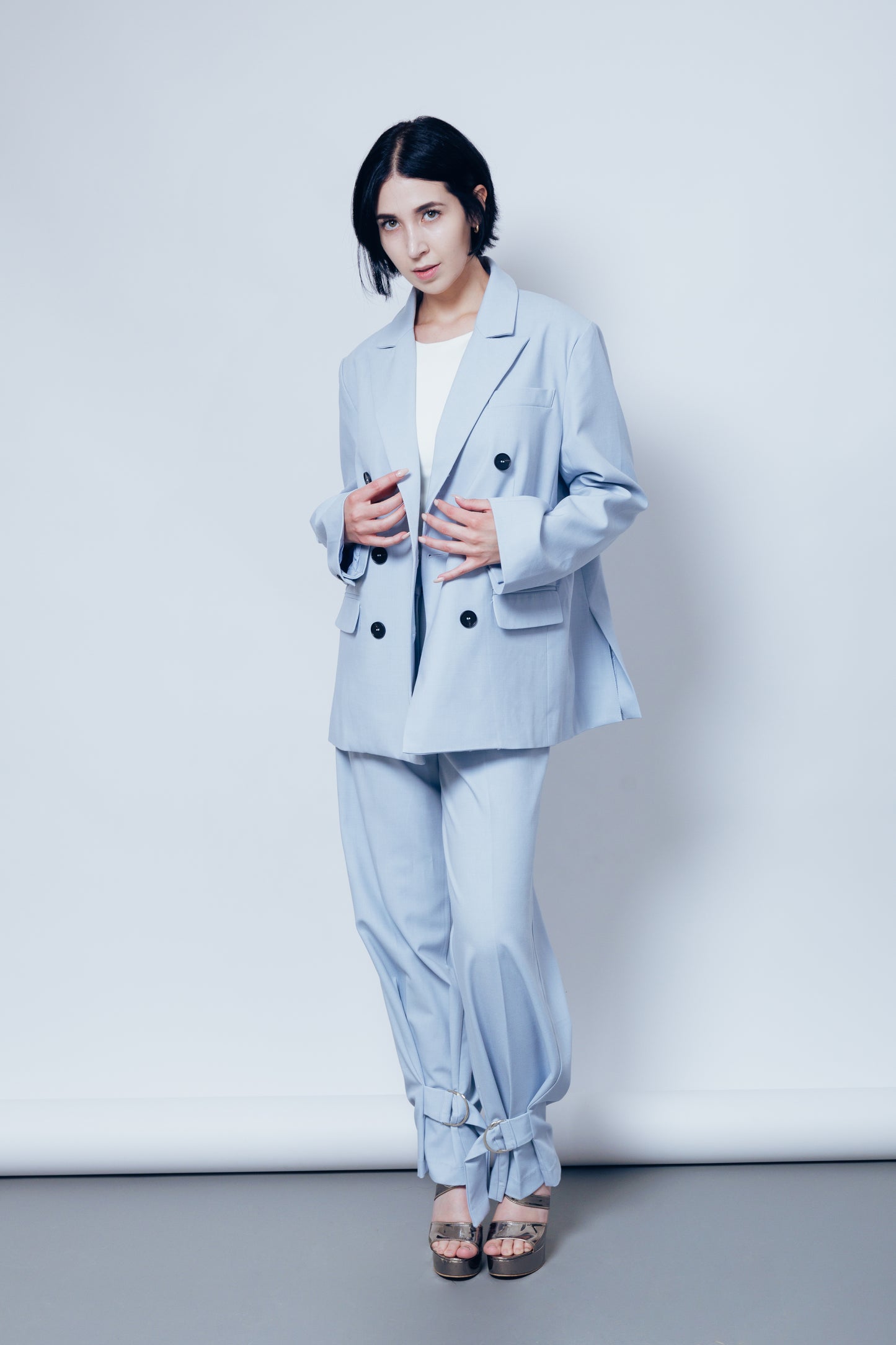 soft tailored blue set