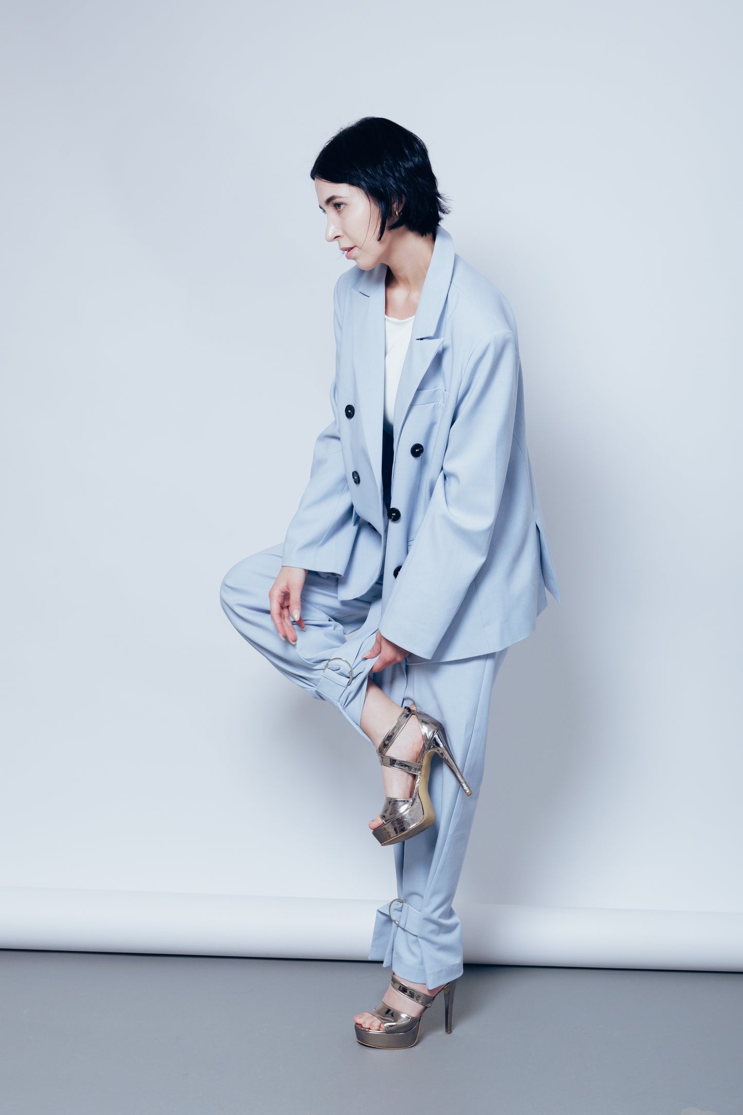 soft tailored blue set