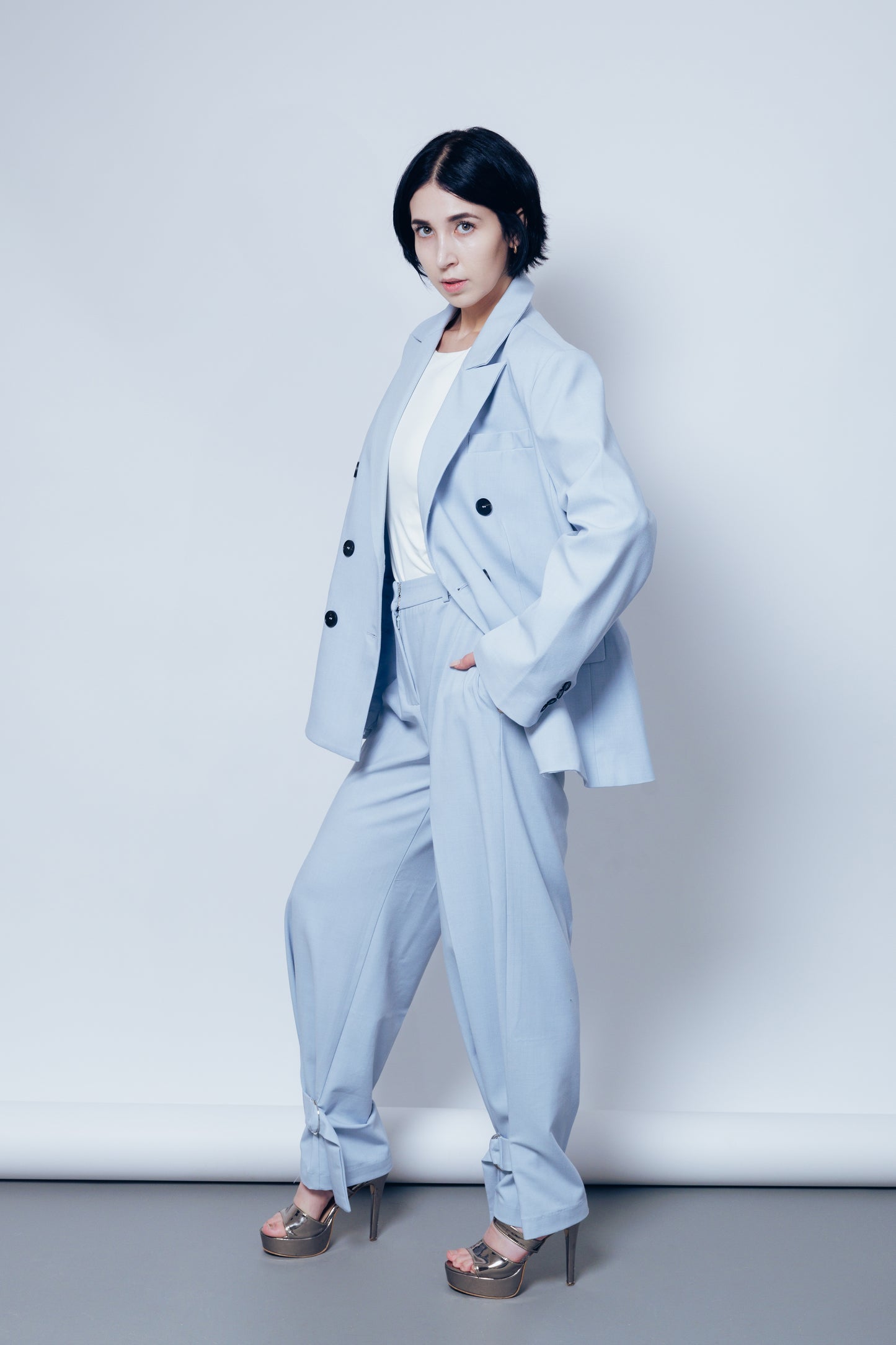 soft tailored blue set